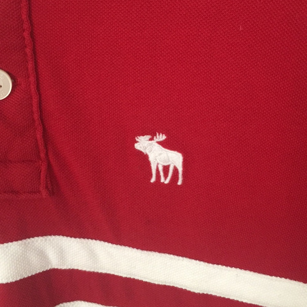 Abercrombie & Fitch Polo Style T Shirt L 13/14 Red - Picture 3 of 4